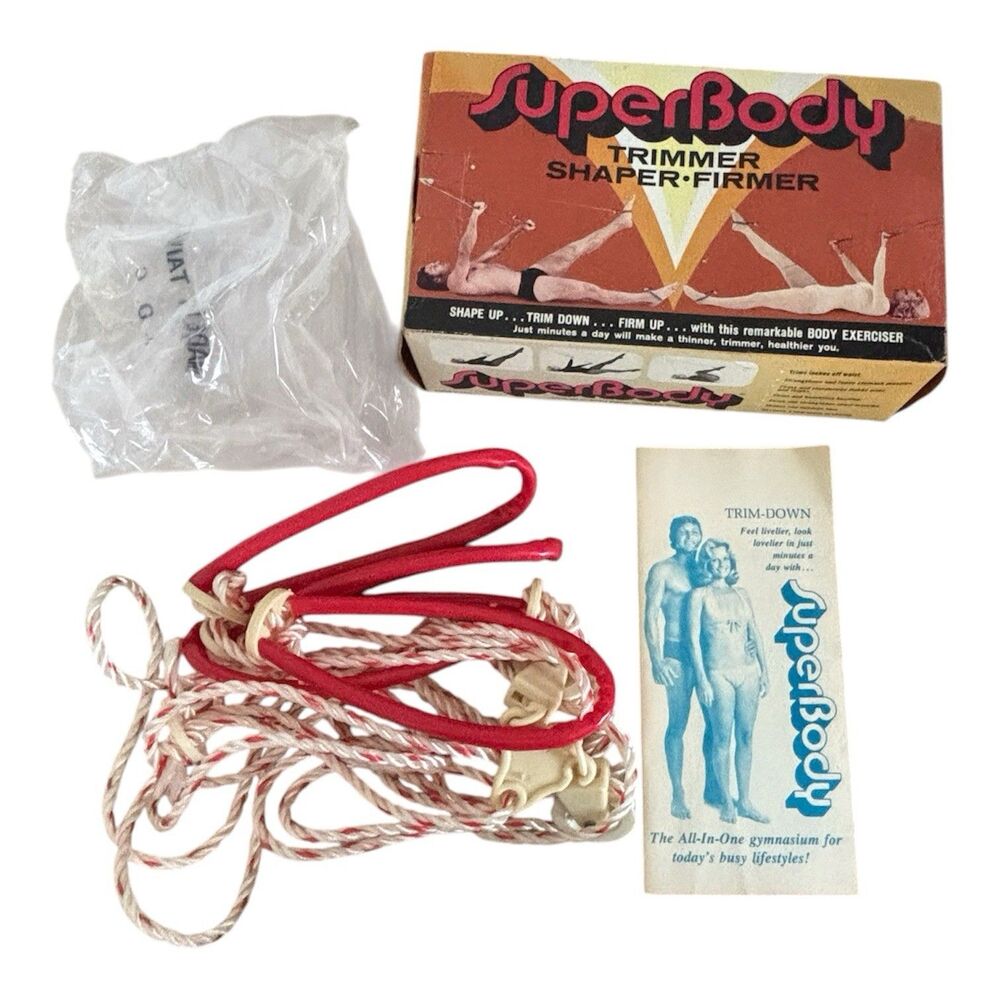 Vintage 1970s SuperBody Trimmer Home Gym Exercise Equipment w Box Retro Fitness